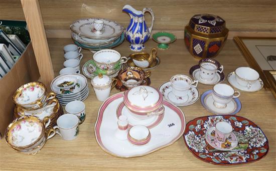 A quantity of mixed cabinet cups and 19th century and later ceramics
